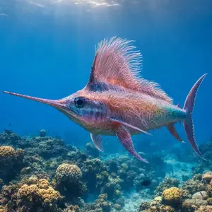 Sea anemone + Swordfish